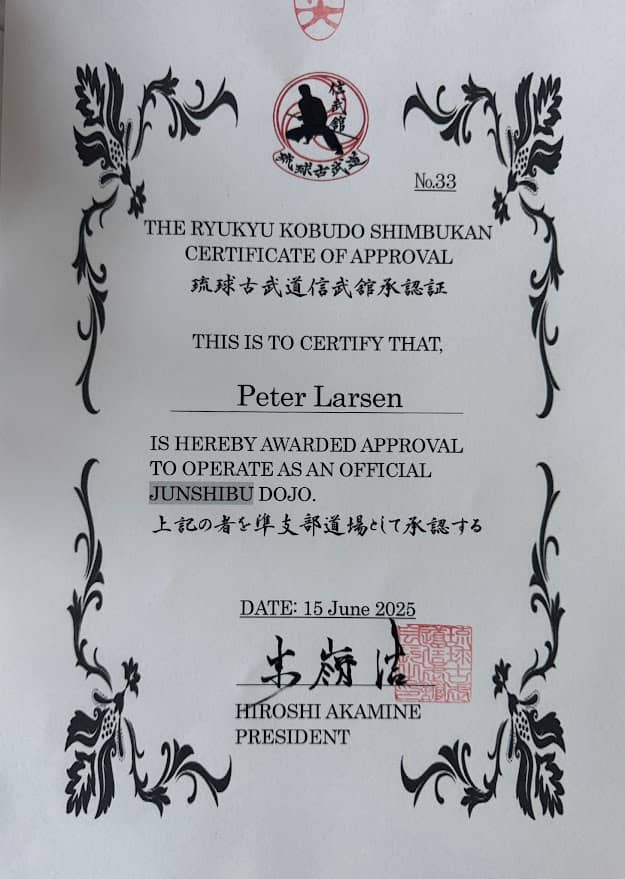 Shimbukan Shibu Certificate